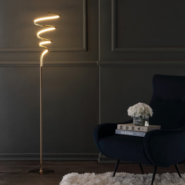 Scribble 60.5" Modern Dimmable Metal Integrated LED Floor Lamp - JONATHAN Y